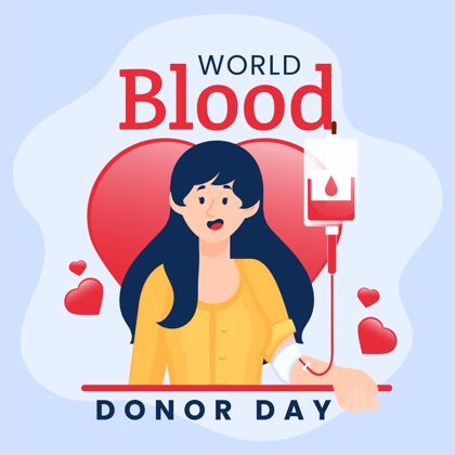 活动有机平板世界献血者日插画世界庆祝6月14日