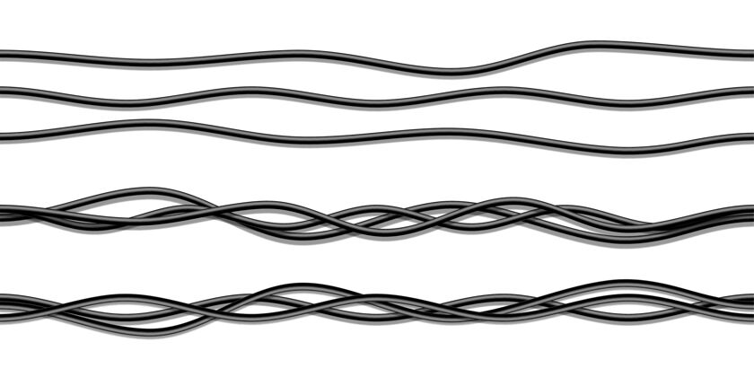 绝缘真实的黑色电缆隔离在白色链环线套
