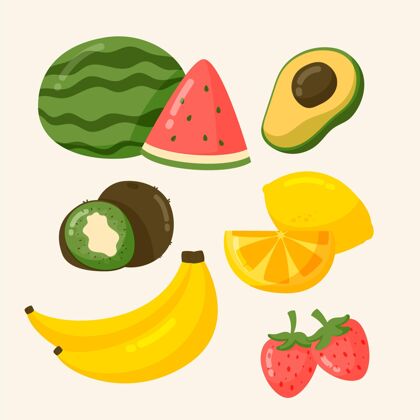 健康手绘水果系列包装收藏健康食品