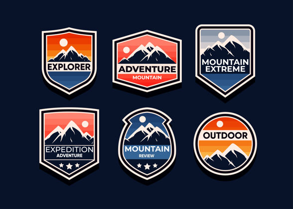 设置探索山地探险符号集图形自然箭头