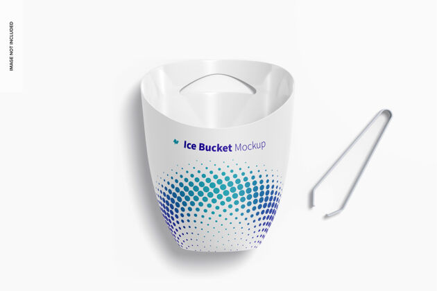 塑料冰桶和镊子模型顶视图桶品牌冰