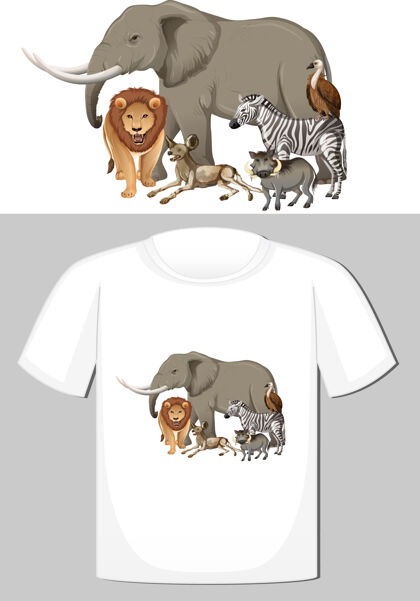 展示野生动物组t恤设计升华生活年轻