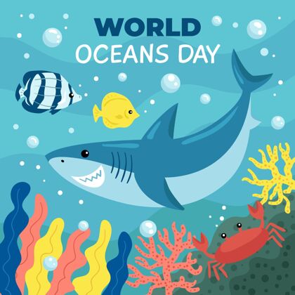 海洋平面世界海洋日插图世界海洋日平面生态系统