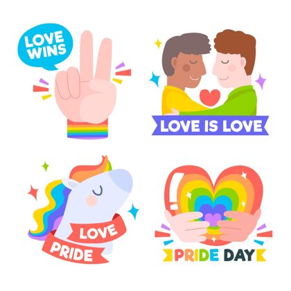 同性恋手绘自豪日徽章系列手绘标签同性恋