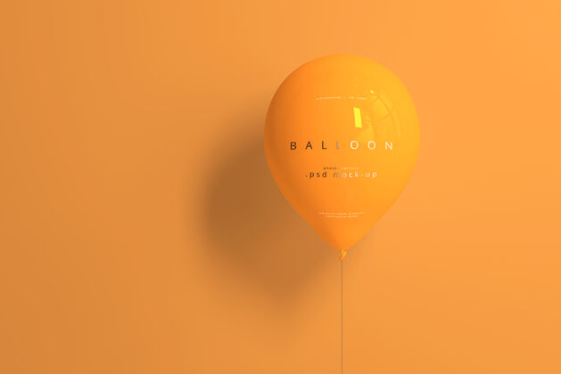 气球橙色气球模型3d渲染光泽逼真