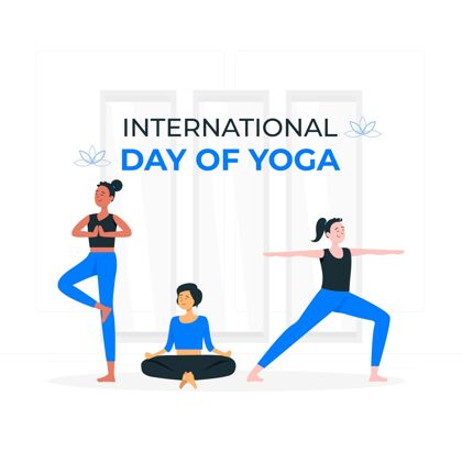 团体国际瑜伽日概念图活动瑜伽日伸展