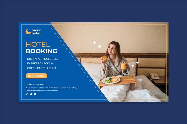 预订平面设计酒店横幅模板信息旅游水平