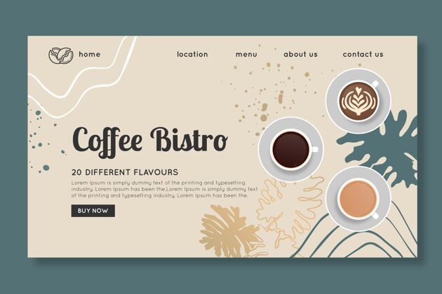能量饮料咖啡馆登录页模板网页模板可口咖啡