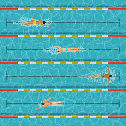 游泳池游泳池与人水上运动的人活动的插图活动男人游泳运动员