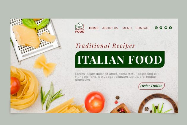 美食意大利食品登录页模板登陆页面美味传统