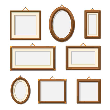 经典图片木制相框相框装饰空白套插图空白木质套装