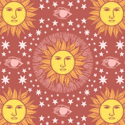太阳背景手绘太阳图案彩色背景背景手绘