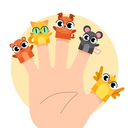 玩耍为孩子们收集可爱的手指木偶快乐角色手指木偶