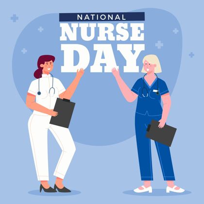 5月12日手绘全国护士节插画全球医疗保健全国护士日