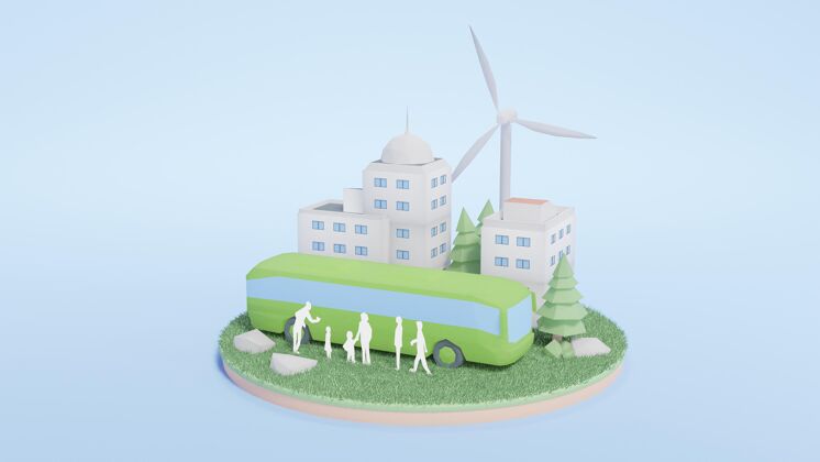 环保3d环境项目场景风能环保风能