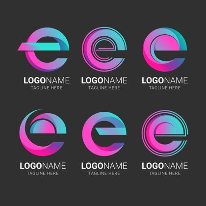 Gradient渐变e标志模板集合LogoBusinessLogoLogo模板