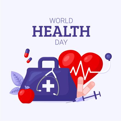 平面设计世界卫生日插图健康健康平面
