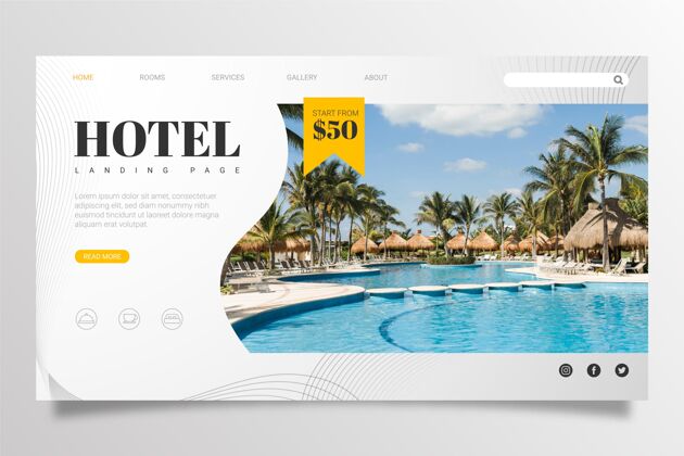 旅游现代酒店登录页模板与照片信息主页酒店