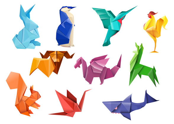 野生创意日本折纸平面项目集三角形卡通工艺
