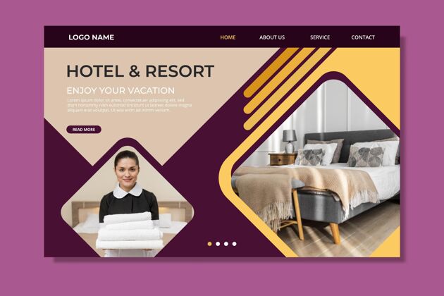 主页创意酒店登录页模板与照片室内旅游酒店