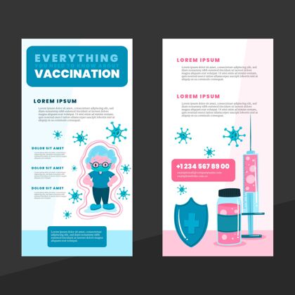 流感手绘冠状病毒疫苗接种宣传册流行病健康信息