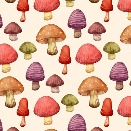 蘑菇手绘蘑菇图案手绘背景墙纸