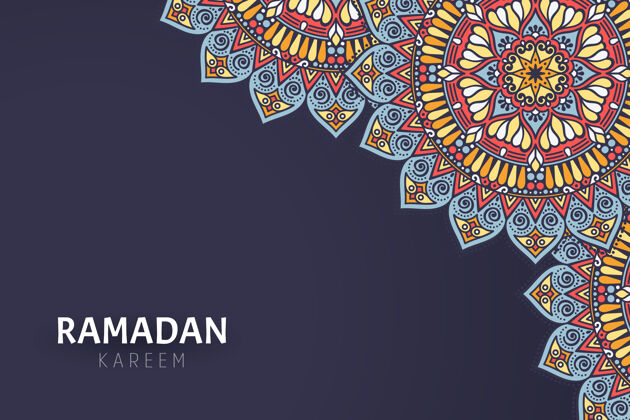 花卉Ramadamkareem背景和曼荼罗装饰东方装饰圆圈