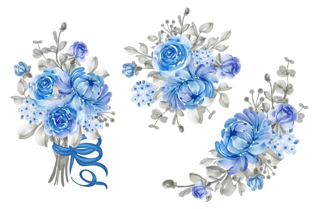 美丽婚礼的插花和蓝色和灰色的花束婚礼夏天紫罗兰