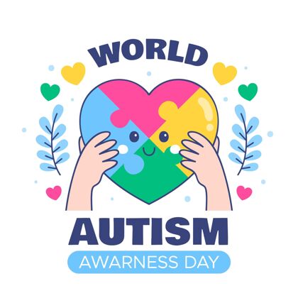 自闭症意识日手绘世界自闭症意识日插图国际4月2日自闭症