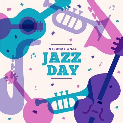 音乐平面国际爵士日插画4月30日爵士乐插图