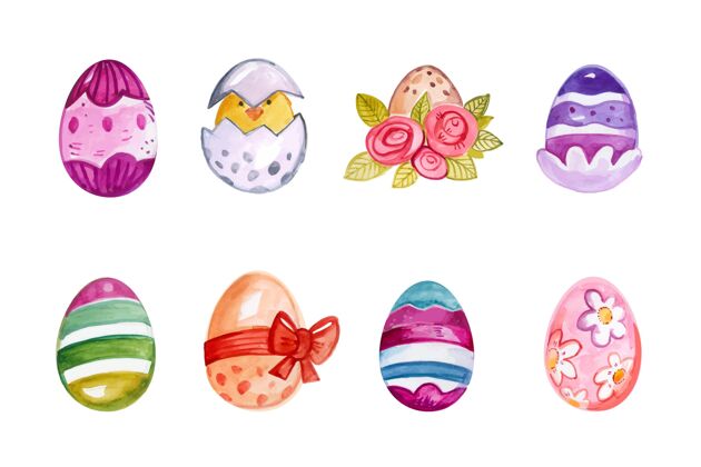 复活节复活节彩蛋收藏水彩画分类庆祝