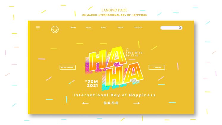 微笑国际幸福日登陆页模板快乐快乐日