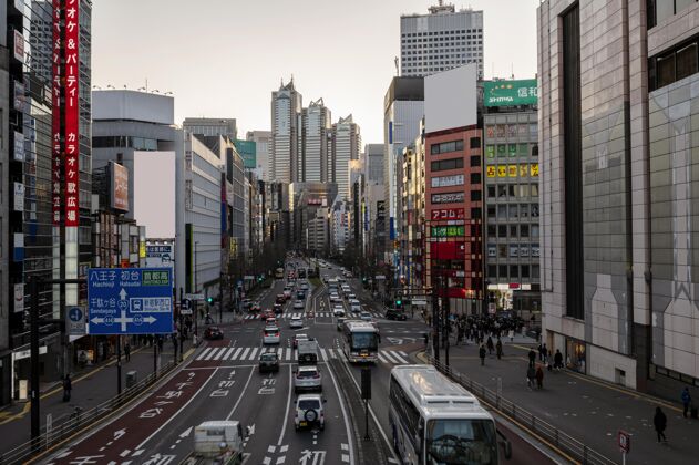 户外城市景观日本车日本景观基础设施