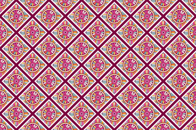 阿拉伯几何无缝图案 圆形元素曼荼罗圆圈壁纸
