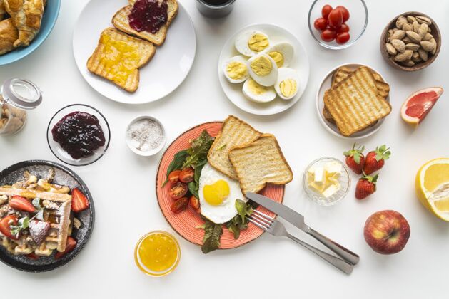 分类美味的早餐组成营养早餐食物