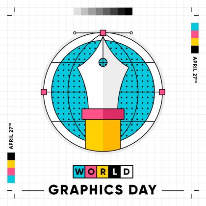 图形平面世界图形日插图国际插画通讯设计