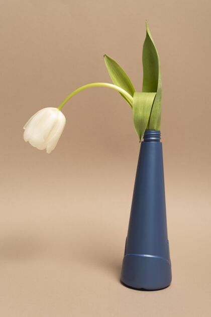 回收可重复使用的带花的塑料瓶塑料瓶环保花卉