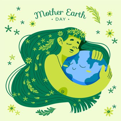 动物卡通地球母亲节插画生态系统卡通自然