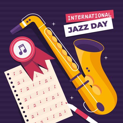 音乐节平面国际爵士日插画国际爵士乐日爵士乐音乐会爵士乐日