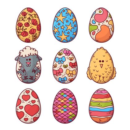 宗教手绘复活节彩蛋系列庆祝彩蛋套装