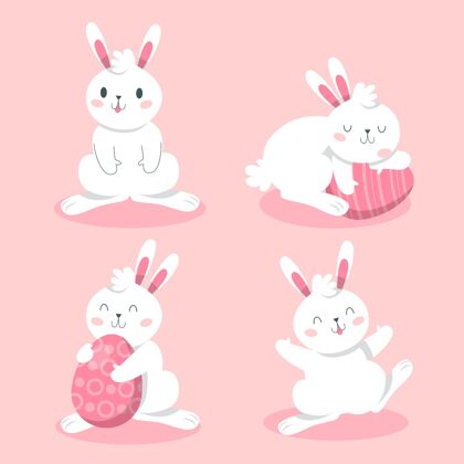 包复活节兔子系列收集插图公寓