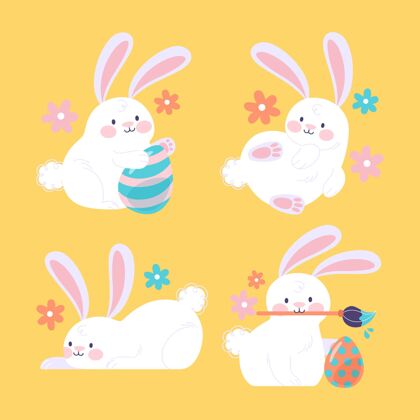 套装复活节兔子系列宗教复活节快乐节日