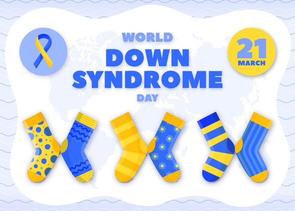 疾病手绘世界唐氏综合症日插图与袜子插图全球全球