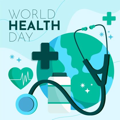 预防手绘世界卫生日生活健康医疗保健