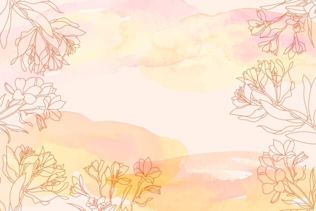 背景水彩背景与手绘花卉元素手绘艺术花卉