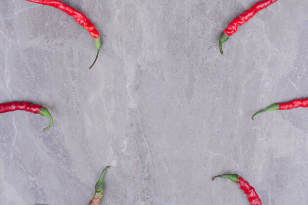 蔬菜红辣椒孤立在大理石表面产品素食甜味