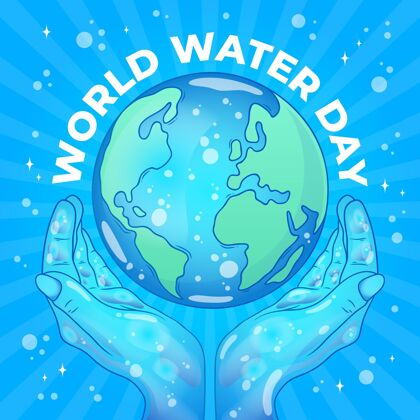 生态手绘世界水日环境世界水日水日