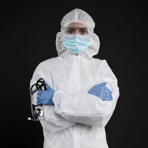 专业医生穿着流行的医疗服病毒专业工作