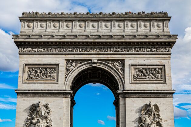 巴黎法国巴黎著名的历史凯旋门弧形历史凯旋