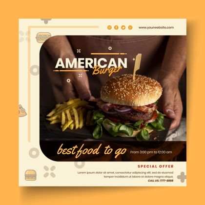 传单美国美食酒吧传单模板模板饮食食品